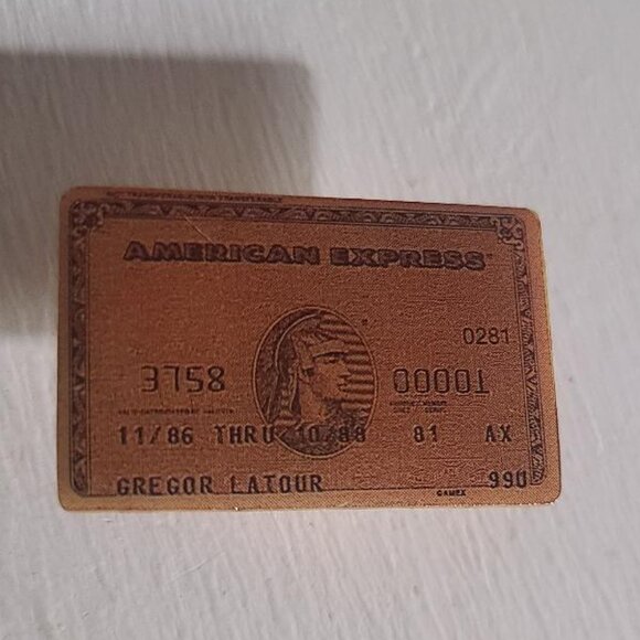 American Express Gold Card Vintage 1980's Lapel Pin Tie Tack Brooch - AMEX Pin - Picture 2 of 4